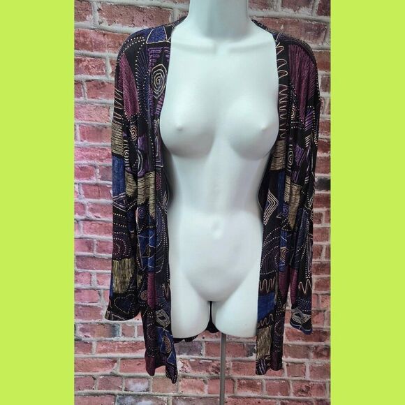 A Touch of Class Vintage 80s Abstract Open Front Top – Women’s S/M – USA - Picture 1 of 7
